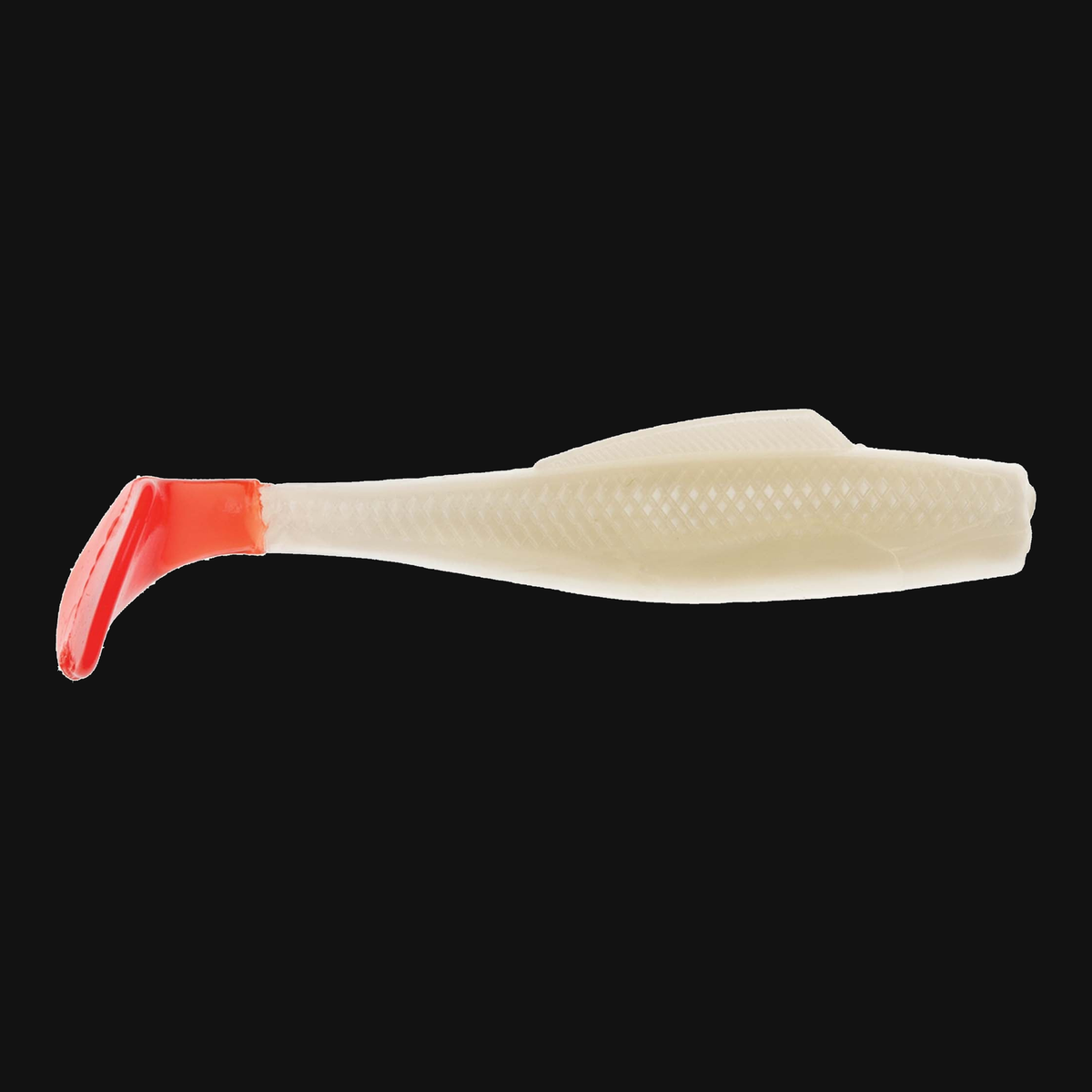 Z-Man MinnowZ in White Pearl/Red Tail, paddle tail swimbait